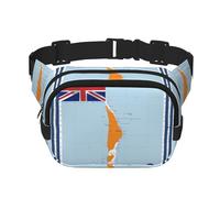 Marsupio con bandiera delle Isole Marshall map02 stampa Carino Grande Nero Fanny Pack per le donne Cross Body Marsupio Nylon Alla Moda Fanny Pack, nero, Taglia unica