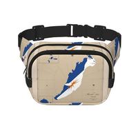 Marsupio con bandiera delle Isole Marshall map03 stampa Carino Grande Nero Fanny Pack per le donne Cross Body Marsupio Nylon Alla Moda Fanny Pack, nero, Taglia unica