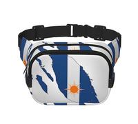 Marsupio con bandiera delle Isole Marshall map04 stampa Carino Grande Nero Fanny Pack per le donne Cross Body Marsupio Nylon Alla Moda Fanny Pack, nero, Taglia unica