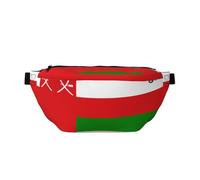 Marsupio con bandiera dell'Oman - Borsa a tracolla versatile per uomini e donne con tasche con cerniera, ideale per viaggi, corsa, nero, taglia unica