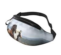Marsupio con bandiera di Porto Rico per uomo e donna, borsa da petto regolabile alla moda, borsa da viaggio per sport e passeggiate, Cavalli Running Art, Taglia unica
