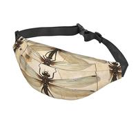 Marsupio con bandiera irlandese che sventolava per donne e uomini, impermeabile, con cintura regolabile, borsa a tracolla casual, borsa da viaggio per sport, corsa, ciclismo, Libellula sul girasole,