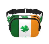 Marsupio con bandiera irlandese, unisex, alla moda, per allenamento, corsa, viaggi, escursionismo, Nero, One Size