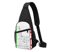 Marsupio con bandiera italiana stampata del Colosseo Romano Marsupio tattico da corsa, marsupio da ciclismo, nero, taglia unica, Multicolore, Taglia unica, Zaini Sling