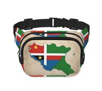 Marsupio con bandiera Sao Tomé e Principe stampa mappa 02 Carino Grande Nero Fanny Pack per le donne Cross Body Marsupio Nylon Alla Moda Marsupio, nero, Taglia unica