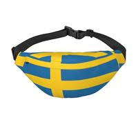 Marsupio con bandiera svedese, grande, alla moda, da viaggio, casual, per ragazzi, adatto per sport, corsa, ciclismo, viaggi, pesca