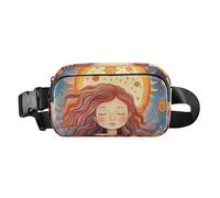 Marsupio con bella ragazza che medita sotto il sole modello Outdoor Fanny Pack Crossbody Marsupio, Multicolore, Taglia unica, casual