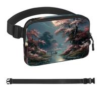 Marsupio con bellissimo paesaggio sotto la luna per uomini e donne, marsupio con tracolla regolabile, alla moda, borsa a tracolla ovunque, per viaggi all'aperto, corsa, escursionismo, Multicolore 08,