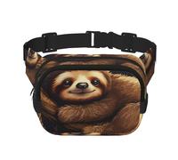 Marsupio con bradipi carini che dormono borsa a tracolla regolabile grande marsupio da viaggio unisex