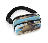 Marsupio con bradipo sulla spiaggia, borsa a tracolla con cerniera, marsupio con cinghia regolabile