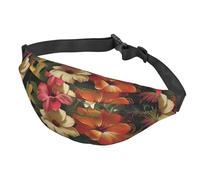 Marsupio con bulldog inglese per donne e uomini, impermeabile, con cintura regolabile, casual, borsa a tracolla da viaggio, per sport, corsa, ciclismo, Floreale Natura Morta, Taglia unica