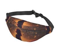 Marsupio con bulldog inglese per donne e uomini, impermeabile, con cintura regolabile, casual, borsa a tracolla da viaggio, per sport, corsa, ciclismo, Ragazza guardando le stelle notturne, Taglia