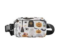 Marsupio con cappelli da strega e zucche spettrali, classico, elegante, per donne, uomini, adolescenti, impermeabile