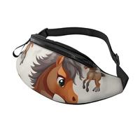 Marsupio con cavallo carino per uomo e donna, impermeabile, sportivo, alla moda, borsa a tracolla con cinghia regolabile, grande borsa a tracolla per viaggi ed escursionismo