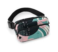Marsupio con cerchi diversi, per donne e uomini, impermeabile, con cintura regolabile, casual, borsa a tracolla da viaggio, per sport, corsa, ciclismo, bianco, 20 x 13 cm, marsupio, Bianco, 20x13cm,
