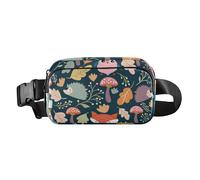 Marsupio con cerniera, unisex, piccolo, con cinghia regolabile, per viaggi, corsa, escursionismo, autunno, gufo, volpe e riccio, Autunno Carino Gufo Volpe E Riccio, 1 Size