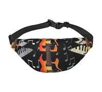 Marsupio con chitarra pianoforte per uomo e donna, marsupio alla moda, borsa a tracolla, marsupio con cinghia regolabile, borsa da petto impermeabile per viaggio, escursionismo, sport, nero, 1, nero,