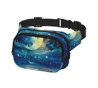 Marsupio con cinghia regolabile per viaggi, passeggiate, corsa, escursionismo, ciclismo, stelle al chiaro di luna e cielo notturno, Multicolore, Taglia unica, Cintura per soldi