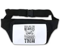 Marsupio con citazione "How are The Brakes Don't Know Never Touched Them", colore: bianco