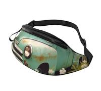 Marsupio con colomba della pace, per donne e uomini, alla moda, regolabile, per allenamento, corsa, viaggi, stile casual, Auto Retro Primavera, Taglia unica