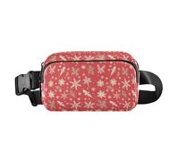 Marsupio con conchiglie di diverse forme e stelle marine, unisex, per allenamento, corsa, escursionismo, Buon Natale Fiocco Di Neve Rosso Hoho, 1 Size