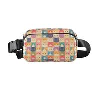 Marsupio con conchiglie di diverse forme e stelle marine, unisex, per allenamento, corsa, escursionismo, Illustrazione Cute Cat Pittura a olio, 1 Size