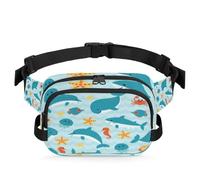 Marsupio con creature oceaniche, per donne, uomini, ragazze, ragazzi, bambini, animali dell'oceano, corsa, sport, escursionismo, borsellino da cintura, Colore, XL, Organizer per borse