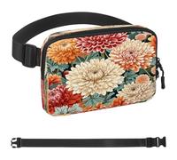 Marsupio con crisantemo primaverile, unisex, borsa a tracolla con tasche con cerniera, marsupio impermeabile con cinturino regolabile per allenamento, corsa, viaggi, escursionismo, multicolore, taglia