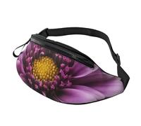 Marsupio con crisantemo viola, per uomo e donna, impermeabile, sportivo, alla moda, con cinghia regolabile, grande borsa a tracolla per viaggi ed escursioni