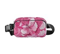 Marsupio con cuori colorati arcobaleno alla moda per donne uomini adolescenti borsa a tracolla multiuso accessorio da viaggio, Graziosa farfalla rosa acceso, 1 size