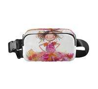 Marsupio con cuori colorati arcobaleno alla moda per donne uomini adolescenti borsa a tracolla multiuso accessorio da viaggio, Gonna colorata gioiosa ragazza, 1 size