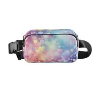 Marsupio con cuori colorati arcobaleno alla moda per donne uomini adolescenti borsa a tracolla multiuso accessorio da viaggio, Cuore Bubble Sogno Colore, 1 size