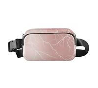 Marsupio con cuori colorati arcobaleno alla moda per donne uomini adolescenti borsa a tracolla multiuso accessorio da viaggio, Affascinante fulmine oro rosa, 1 size