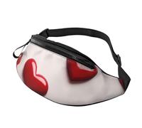 Marsupio con cuori per uomo e donna, impermeabile, sportivo, alla moda, borsa a tracolla con cinturino regolabile, grande borsa a tracolla per viaggi ed escursioni