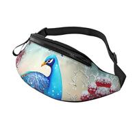 Marsupio con cupcake, unisex, regolabile, adatto per viaggi, escursionismo, escursionismo, corsa, Bellissimo pavone e floreale, Taglia unica