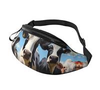 Marsupio con cupcake, unisex, regolabile, adatto per viaggi, escursionismo, escursionismo, corsa, Mucche bianche e nere, Taglia unica
