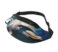Marsupio con delfini per uomo e donna, alla moda, regolabile, borsa a tracolla ovunque