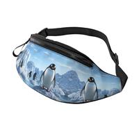 Marsupio con delfino carino per uomo e donna, alla moda, regolabile, per viaggi, sport, passeggiate, Pinguino Antartide Ice, Taglia unica