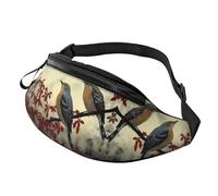 Marsupio con delfino carino per uomo e donna, alla moda, regolabile, per viaggi, sport, passeggiate, Uccelli canori, Taglia unica