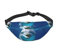 Marsupio con delfino con sorriso per uomo e donna, alla moda, borsa a tracolla con tracolla regolabile, impermeabile, per viaggi, escursionismo, sport, nero, taglia unica, Nero , Taglia unica
