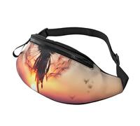 Marsupio con dente di leone al tramonto, per uomo e donna, alla moda, regolabile, borsa a tracolla ovunque