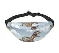 Marsupio con dinosauro che cammina con dinosauro che cammina, per uomo e donna, alla moda, borsa a tracolla con tracolla regolabile, impermeabile, per viaggi, escursionismo, sport, Nero , Taglia
