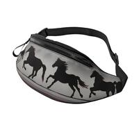 Marsupio con dinosauro in stile cartone animato e marsupio casual, unisex, regolabile, per escursionismo, corsa, ciclismo, Modello a strisce di cavallo, Taglia unica