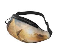 Marsupio con dinosauro in stile cartone animato e marsupio casual, unisex, regolabile, per escursionismo, corsa, ciclismo, Antico Egitto, Taglia unica