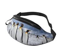 Marsupio con dinosauro in stile cartone animato e marsupio casual, unisex, regolabile, per escursionismo, corsa, ciclismo, Pinguini Antartide, Taglia unica