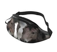 Marsupio con due cavalli, grande marsupio alla moda per donne e uomini, tasche sicure con cerniera regolabile, per viaggi, feste, sport, corsa, escursionismo, uso quotidiano, 3D, Taglia unica