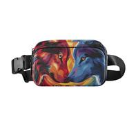 Marsupio con due facce che si guardano l'un l'altro con occhi feroci ORN Outdoor Marsupio a tracolla, Multicolore, Taglia unica, casual