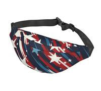 Marsupio con due farfalle e funghi, per donne e uomini, impermeabile, con cintura regolabile, borsa a tracolla casual, da viaggio, per sport, corsa, ciclismo, Strisce stelle, One Size
