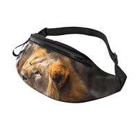 Marsupio con due leoni per donne e uomini, borsa a tracolla alla moda, piccola cintura marsupio da esterno