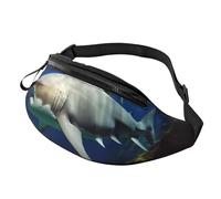 Marsupio con due squali bianchi per donne e uomini borsa a tracolla marsupio alla moda piccolo marsupio da esterno